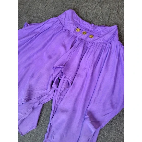 Vintage 70s Hippy Genie Belly Dancing Pants Purple Harem Small‎ Funky Unique - Picture 2 of 13